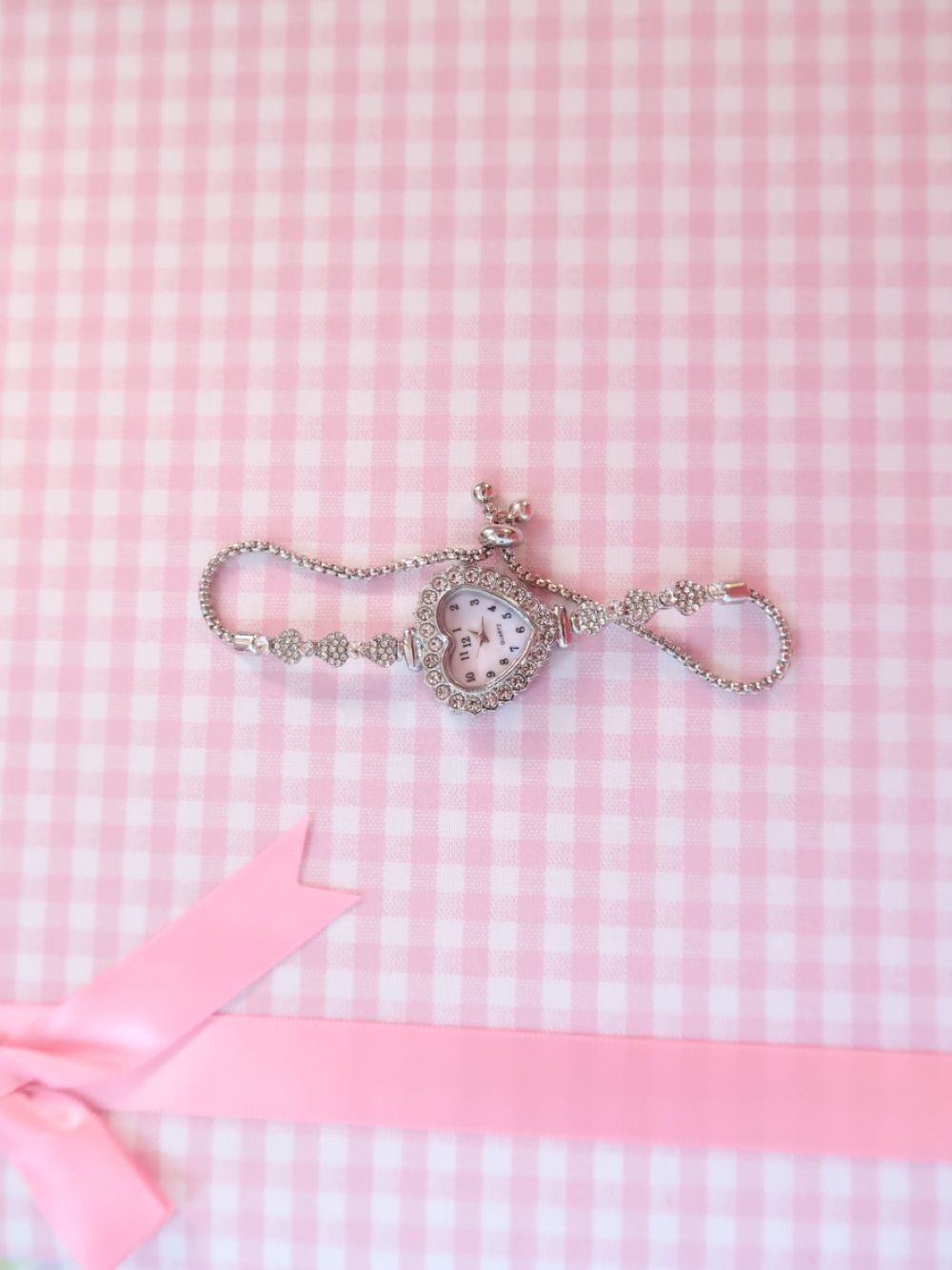 Silver Heart Crystal Bracelet Watch - Women's Jewelry - Picture 3 of 5